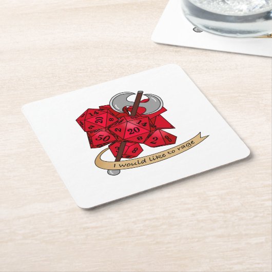 Barbarian Dice Design Rechteckiger Pappuntersetzer (angewinkelt)