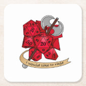 Barbarian Dice Design Rechteckiger Pappuntersetzer (Vorderseite)