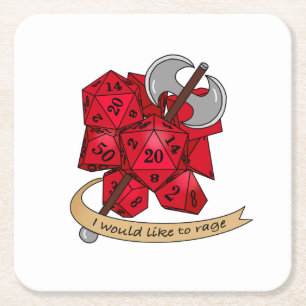 Barbarian Dice Design Rechteckiger Pappuntersetzer