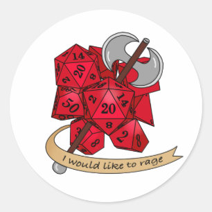 Barbarian Dice Design Runder Aufkleber