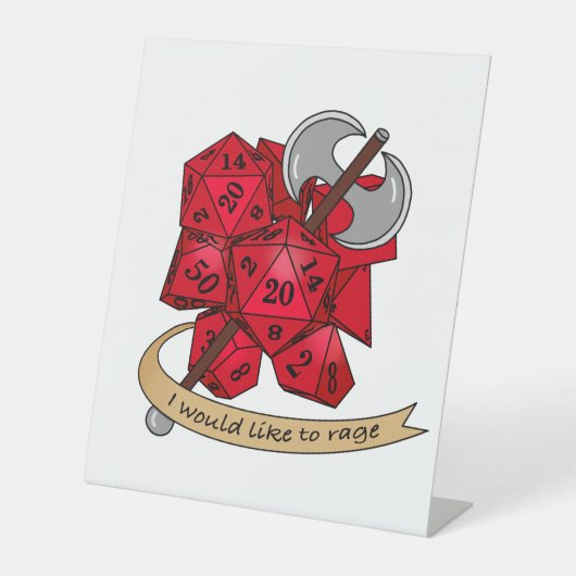 Barbarian Dice Design Sockelschild (Vorderseite)