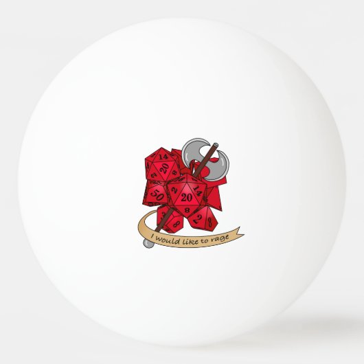 Barbarian Dice Design Tischtennisball (Vorderseite)