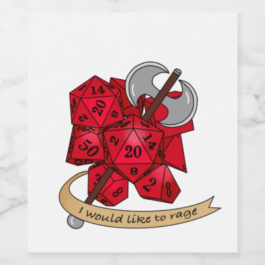 Barbarian Dice Design Weinetikett (Einzelnes Label)