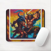 Barbarian King Fight Mousepad (Mit Mouse)