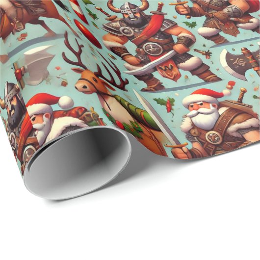 Barbarian-Themed Christmas Wrapping Paper Geschenkpapier (Rolleneckpunkt)