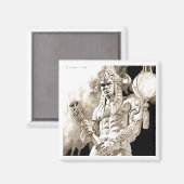 Barbarian Warrior Square Magnet (Vorderseite/Rückseite)