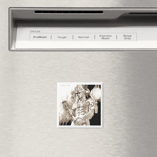 Barbarian Warrior Square Magnet (In Situ (Geschirrspüler))