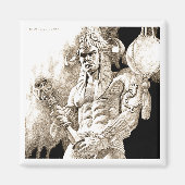 Barbarian Warrior Square Magnet (Vorne)