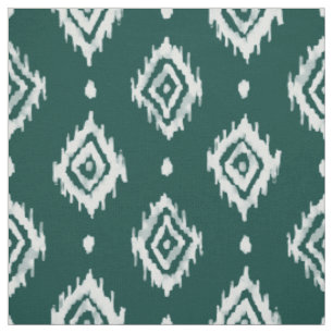 BARBARIEN Boho Ikat Diamant Evergreen Stoff