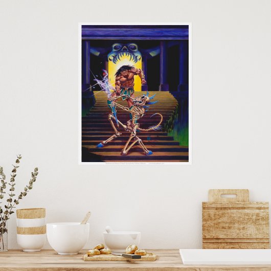 Barbarisch mit Skelettassistent Poster (Küche)