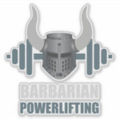 Barbarischer Krieger Powerlifting Workout Aufkleber (Vorderseite)