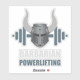 Barbarischer Krieger Powerlifting Workout Aufkleber