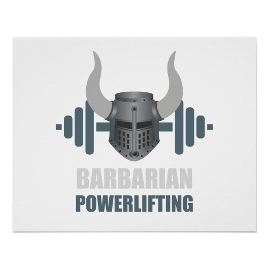 Barbarischer Krieger Powerlifting Workout Poster (Vorderseite)