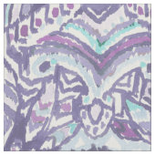 BARBARISCHER STAMM lila Feder Ikat Stammes- Stoff (Nahaufnahme)