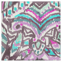 Barbarisches Feder Boho Aquarell-Stammes- Gewebe