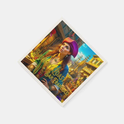 Barbary Coast San Francisco Pirate Paper Napkins Serviette (Ecke)