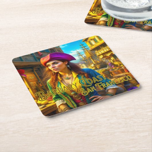 Barbary Coast San Francisco Pirate Paper Untersetz Rechteckiger Pappuntersetzer (angewinkelt)