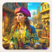 Barbary Coast San Francisco Pirate Paper Untersetz Rechteckiger Pappuntersetzer (Vorderseite)