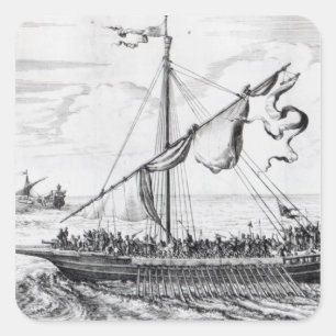 Barbary-Galeeren Quadratischer Aufkleber