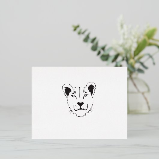 Barbary Lioness Einladung Postkarte (Stehend vorne)