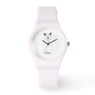 Barbary Lioness Sporty White Silicon Watch Armbanduhr