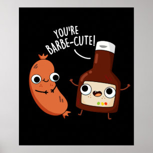 Barbe-niedlich Funny Barbecue Pun Dark BG Poster