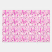 Barbecore Rosa und Hot-Pink Mode Geschenkpapier Set (Vorderseite)