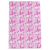 Barbecore Rosa und Hot-Pink Mode Mittlere Geschenktüte (Rückseite)