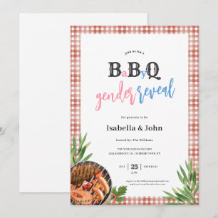 Barbecue Baby Geschlechtsenthüllungs-Einladung Einladung