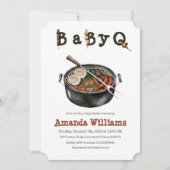 Barbecue Backyard Party Babydusche GRILLEN Einladung (Vorderseite)