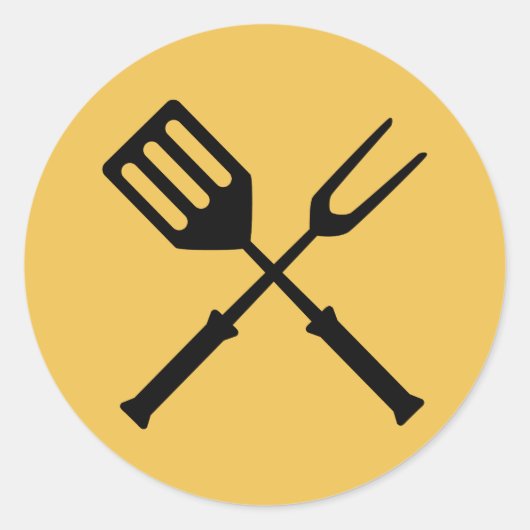 Barbecue Barbeque GRILLEN Barby Barbies Grill Oval Runder Aufkleber (Vorderseite)