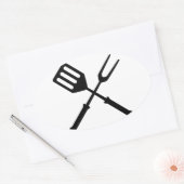 Barbecue Barbeque GRILLEN Barby Barbies Grill Ovaler Aufkleber (Umschlag)