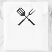 Barbecue Barbeque GRILLEN Barby Barbies Grill Ovaler Aufkleber (Tasche)