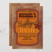 Barbecue Bash Einladung - Western oder Texas Style (Vorne/Hinten)