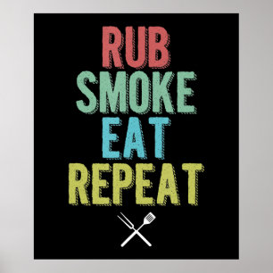 Barbecue BBQ Grill Meister Grillen Fleisch Smoker Poster
