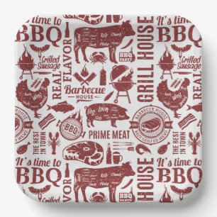 Barbecue Bbq Grillen Pappteller