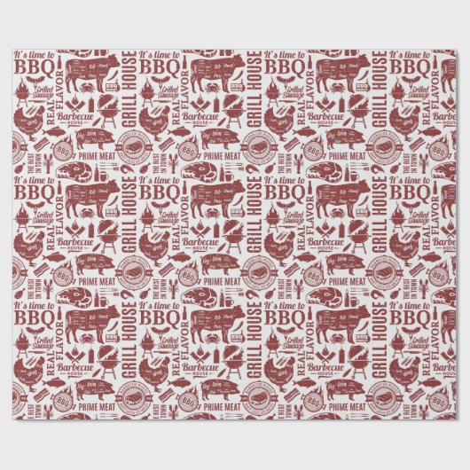 Barbecue Bbq Grilling Geschenkpapier (Flach)