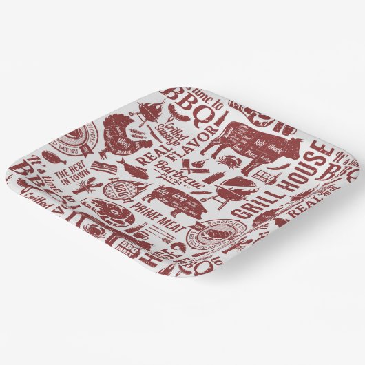 Barbecue Bbq Grilling Pappteller (Gewinkelt)