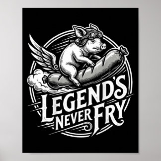Barbecue BBQ Legenden Braten Grill Sommer Lustig g Poster