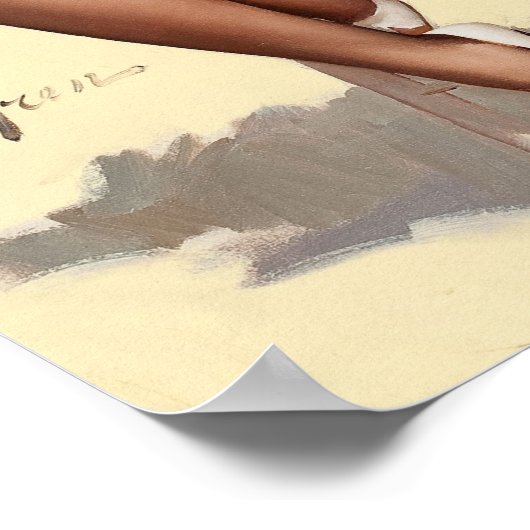 Barbecue Button-Up Girl Poster (Ecke)