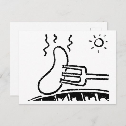 Barbecue Catering Cartoon Design Postkarte (Vorne/Hinten)
