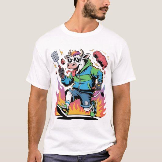 Barbecue-Chaos-Kuh T-Shirt (Vorderseite)