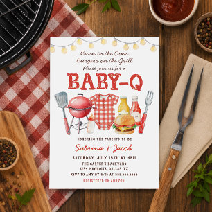 Barbecue-Cookout Baby-Q-Baby-Shower-Einladung Einladung