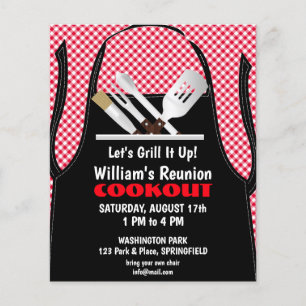 Barbecue Cookout Wiedersehen Fast Food Gingham Flyer