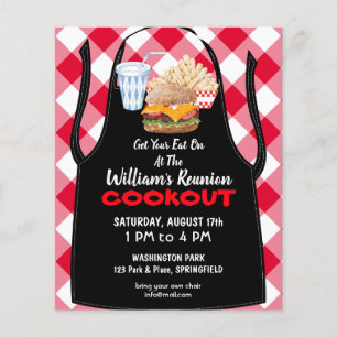 Barbecue Cookout Wiedersehen Fast Food Gingham Flyer