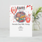 Barbecue-Einladung am Canada Day Save the Date Einladung (Stehend Vorderseite)