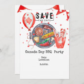 Barbecue-Einladung am Canada Day Save the Date Einladung (Vorne/Hinten)