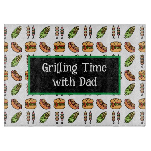 Barbecue Foods | Hamburger, Hotdog, Shish Kabob Schneidebrett (Vorderseite)