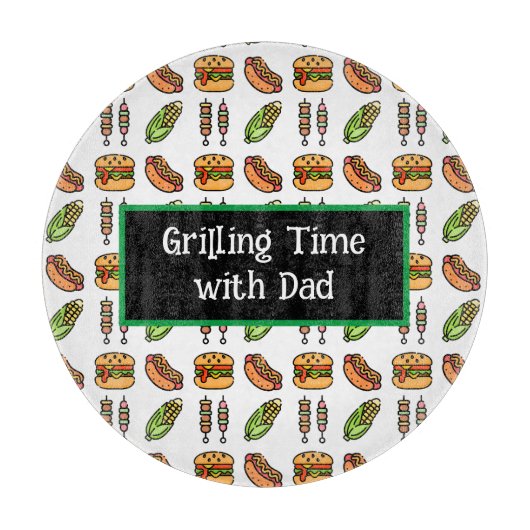 Barbecue Foods | Hamburger, Hotdog, Shish Kabob Schneidebrett (Vorderseite)