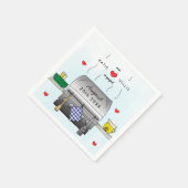 Barbecue Grill Engagement Party Paper Napkin Serviette (Ecke)